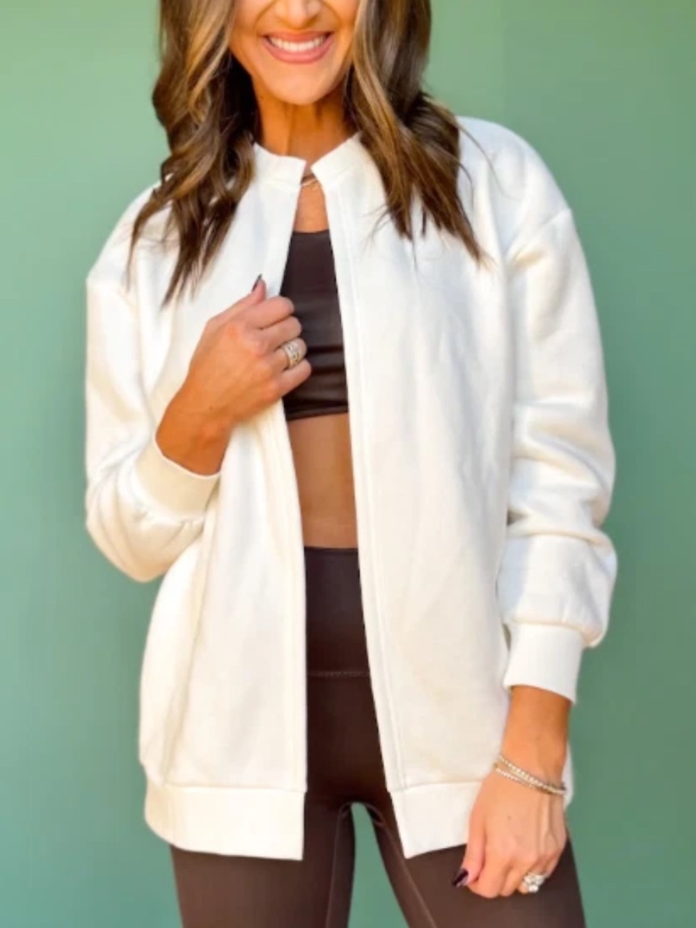 SSYS The Label Sweatshirt Cardigan Women's Size XS/Small Fleece Line Open Front - Picture 2 of 9
